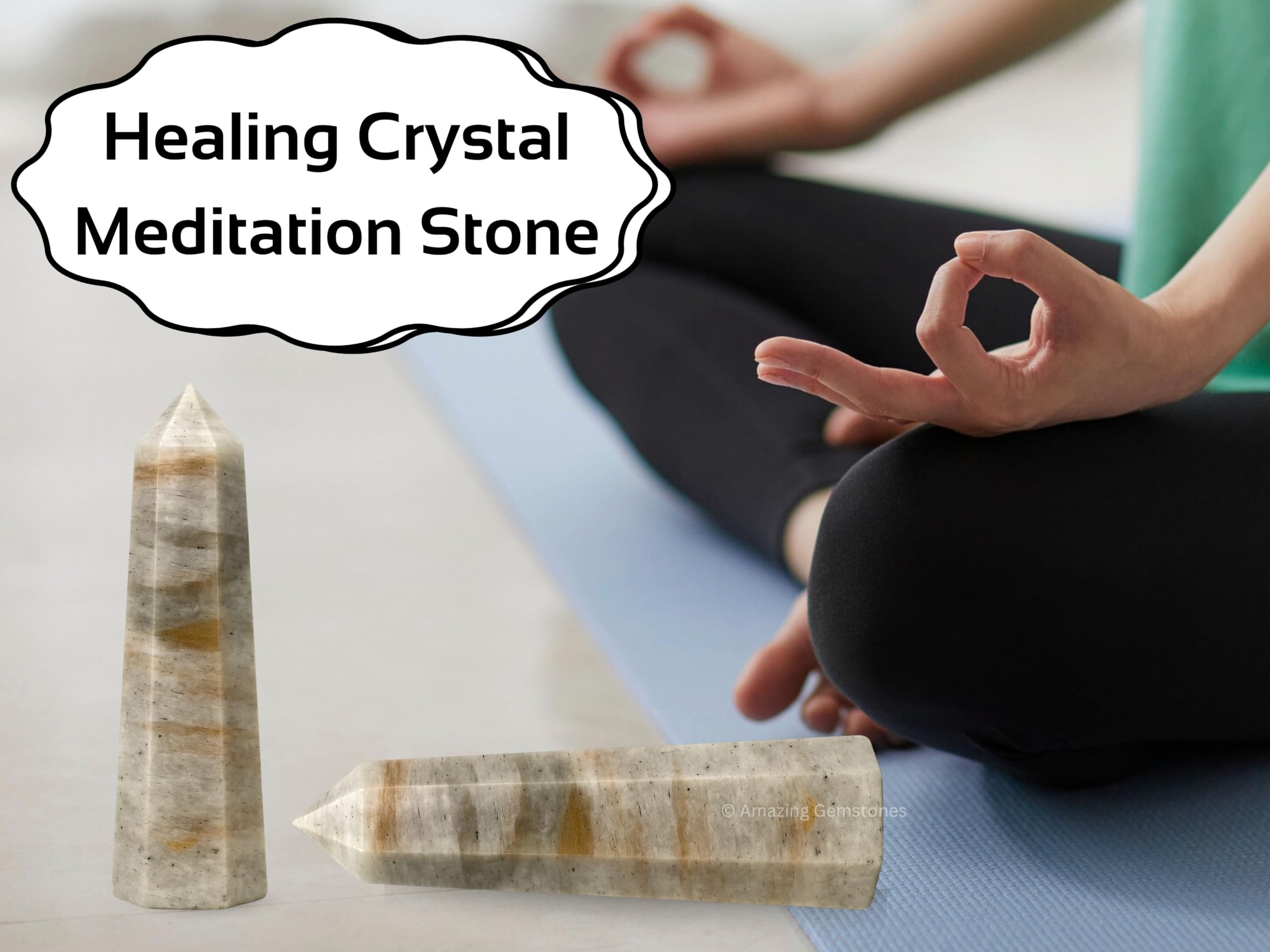 Amazing Gemstone Uso en meditación con cristal para claridad y calma.