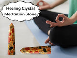 Amazing Gemstone uso en cuadrícula de cristal con jaspe moteado para relajación y concentración.