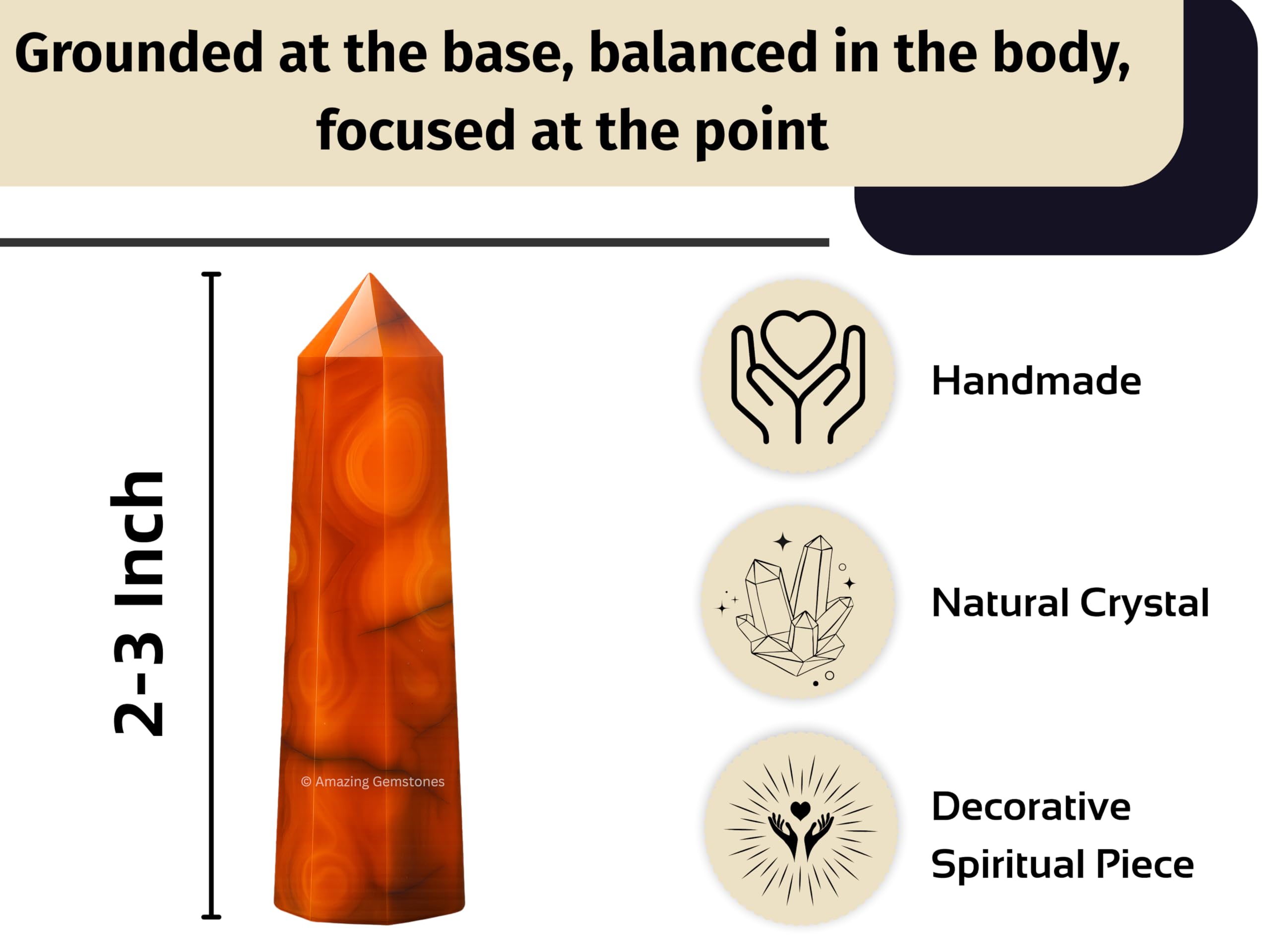 Uso de carnelina Amazing Gemstone en meditación y cuadrículas.