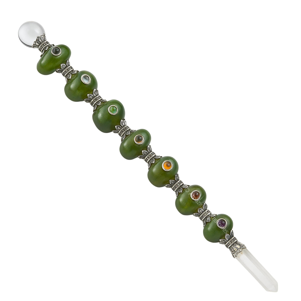 Amazing Gemstone varita chakra aventurina verde para equilibrio durante la meditación