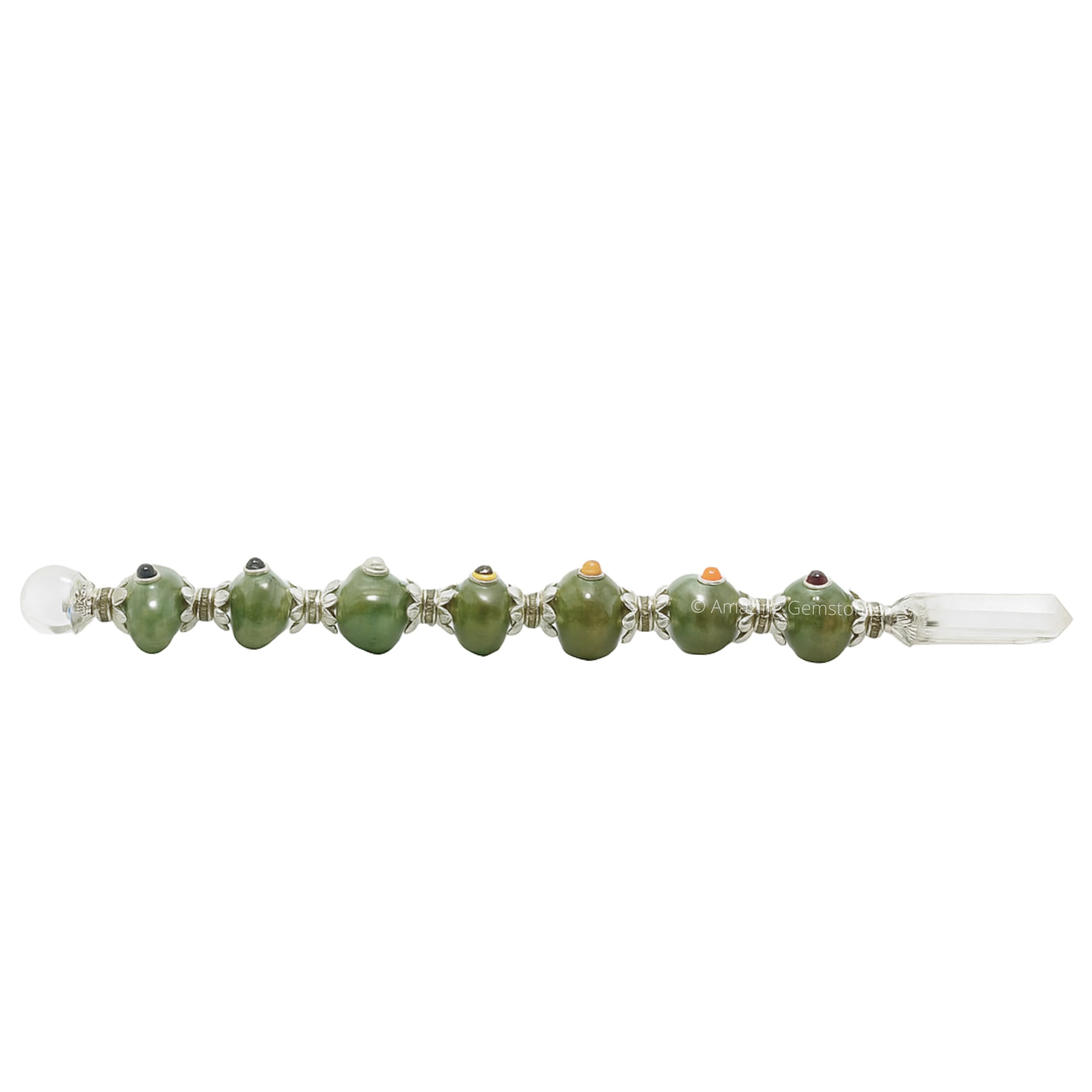 Amazing Gemstone varita cristal aventurina verde pulida para rituales y yoga