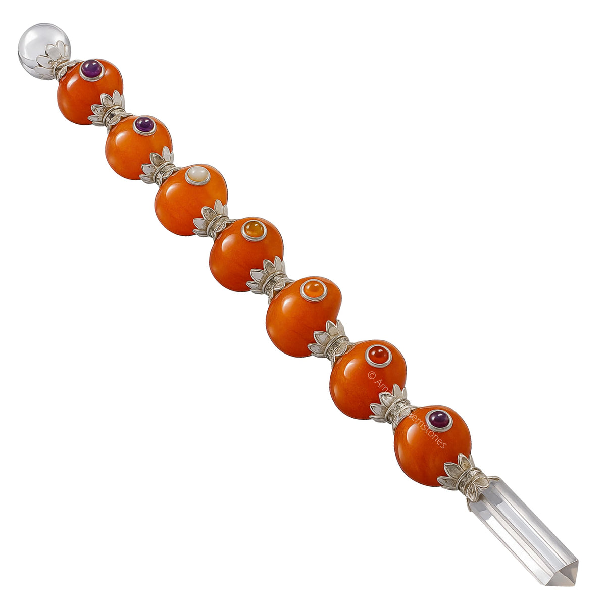 Amazing Gemstone varita de cristal carnelina para meditación y equilibrio de chakras