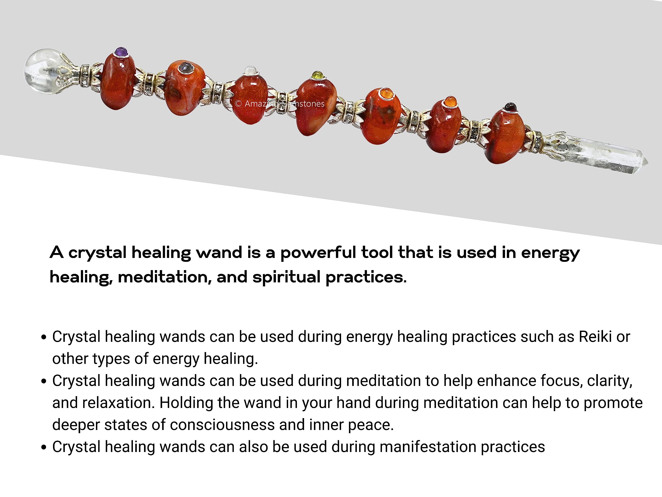Amazing Gemstone varita de cristal carnelina, regalo significativo para amantes de cristales