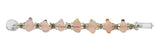 Amazing Gemstone varita cristal cuarzo rosa para equilibrio de chakras durante la meditación.