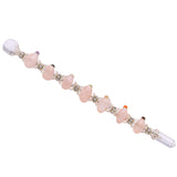 Amazing Gemstone varita cristal cuarzo rosa para rituales y enfoque espiritual.
