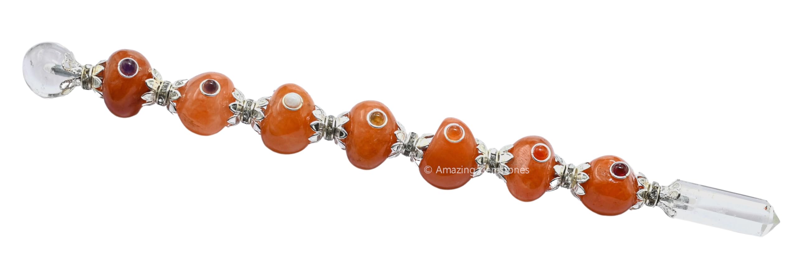 Amazing Gemstone varita cristal para rituales de brujería y prácticas mágicas