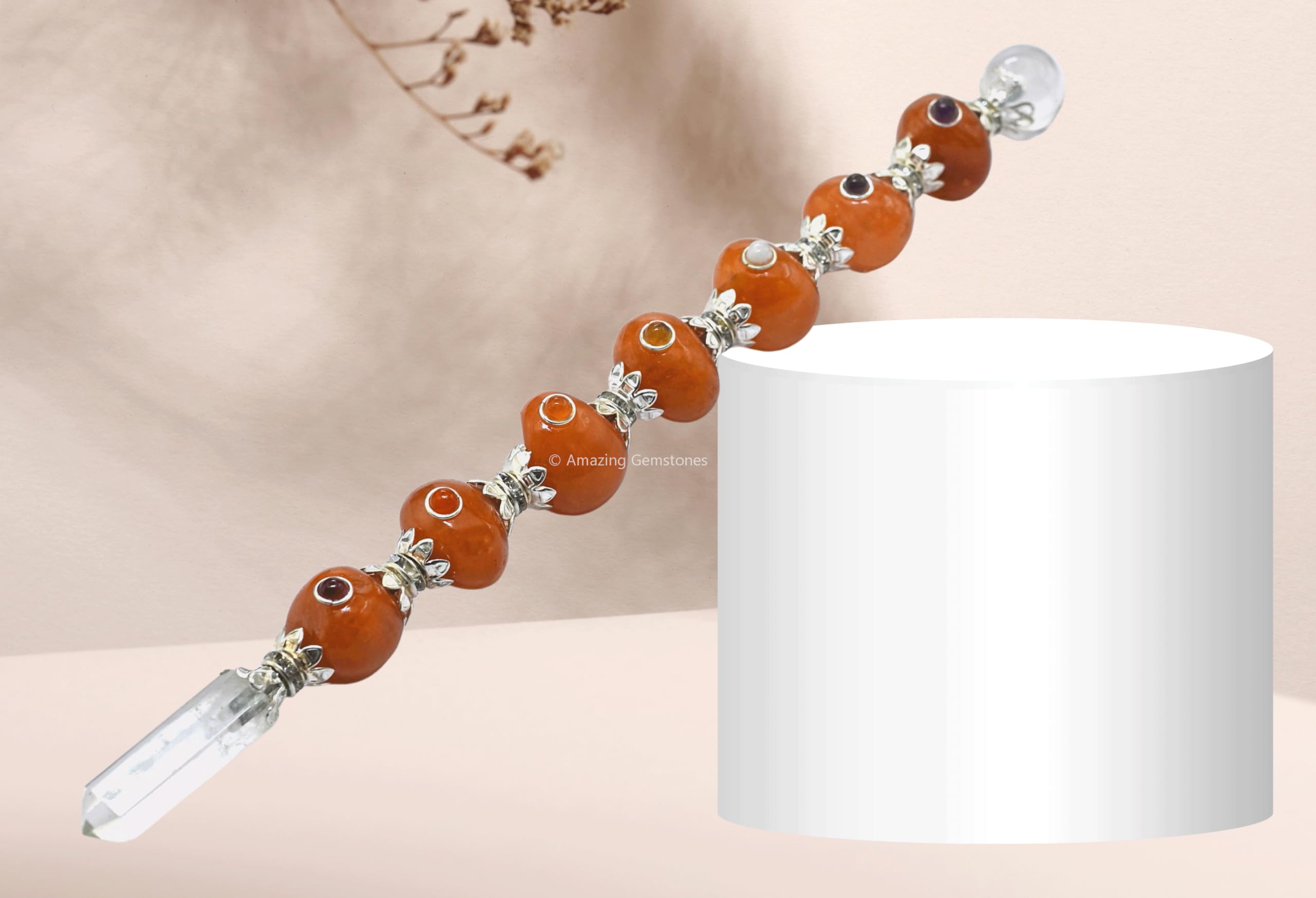 Amazing Gemstone varita cristal para uso diario y prácticas de yoga