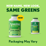 Amazing Grass chlorella orgánica en cápsulas para nutrición basada en plantas.