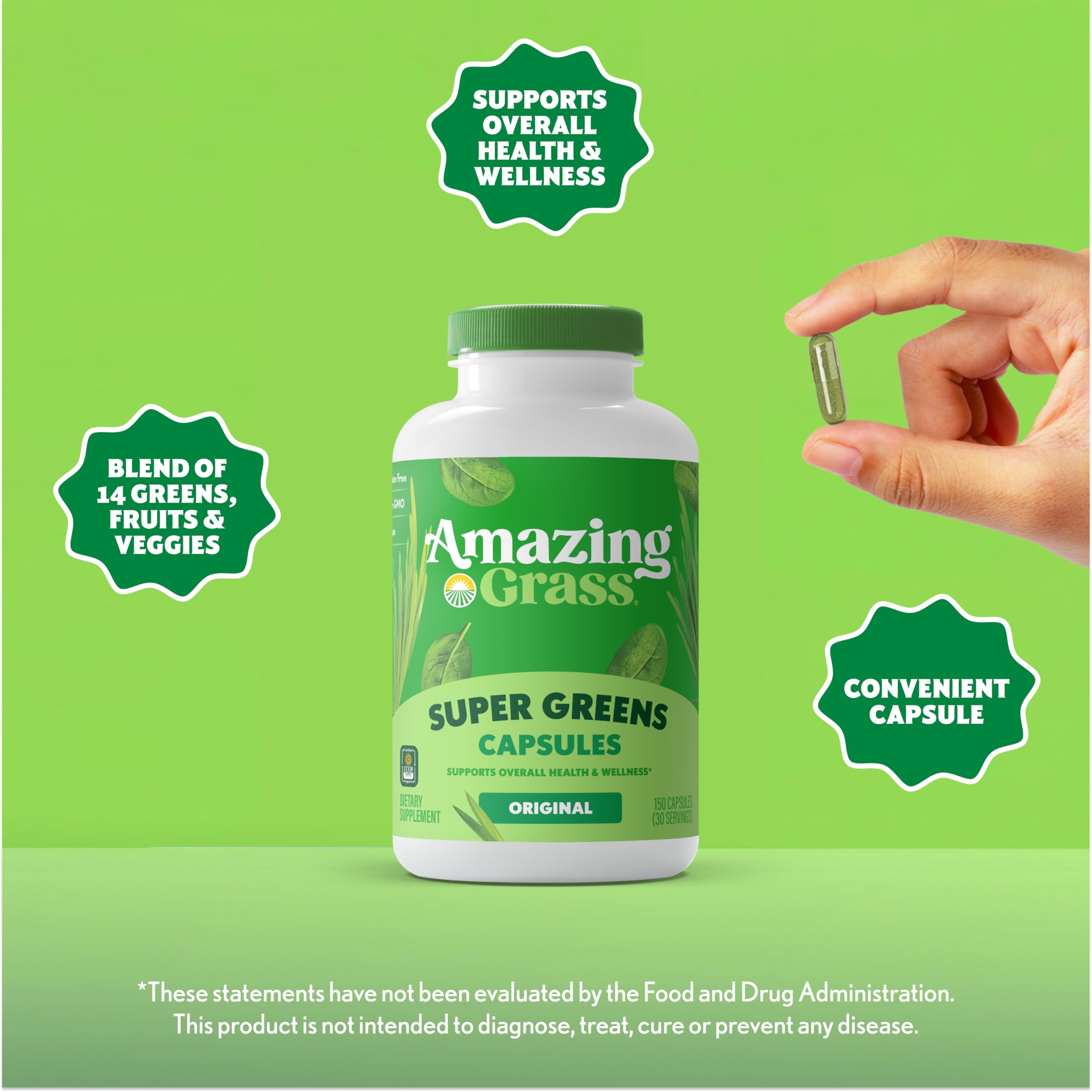 Amazing Grass enzimas digestivas en cápsulas para una digestión suave.