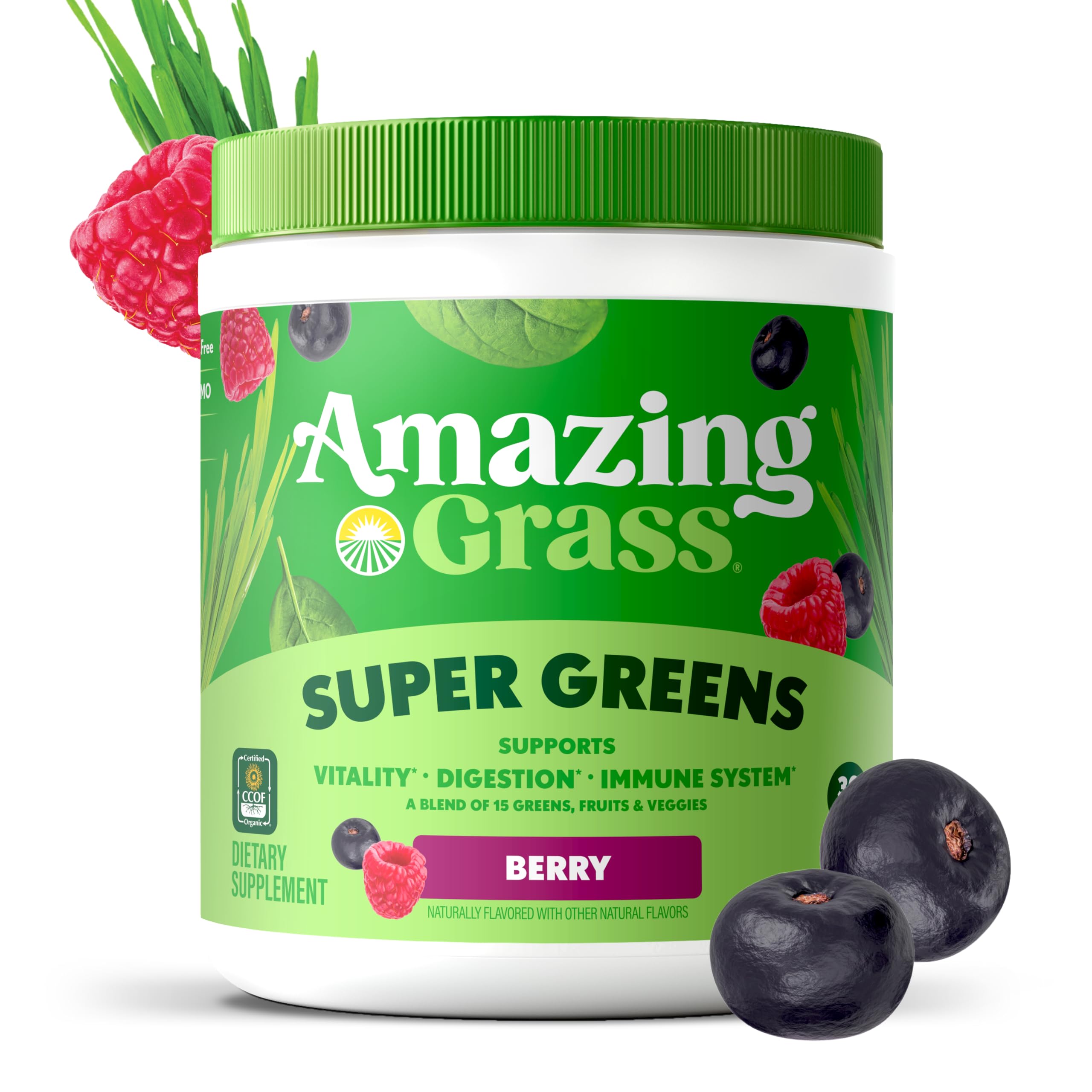 Amazing Grass Greens Superfood batido berry para energía diaria