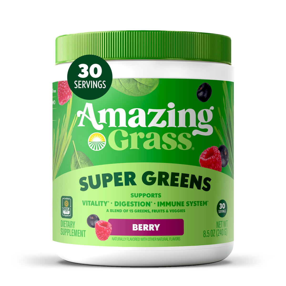 Amazing Grass Greens Superfood polvo en cucharada para empezar el día