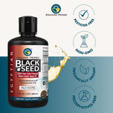 Amazing Herbs Aceite de Semilla Negra: etiqueta resalta ingredientes orgánicos y calidad.