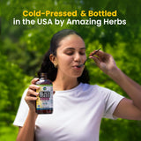 Amazing Herbs Aceite de semilla negra, prensado en frío conservando nutrientes.