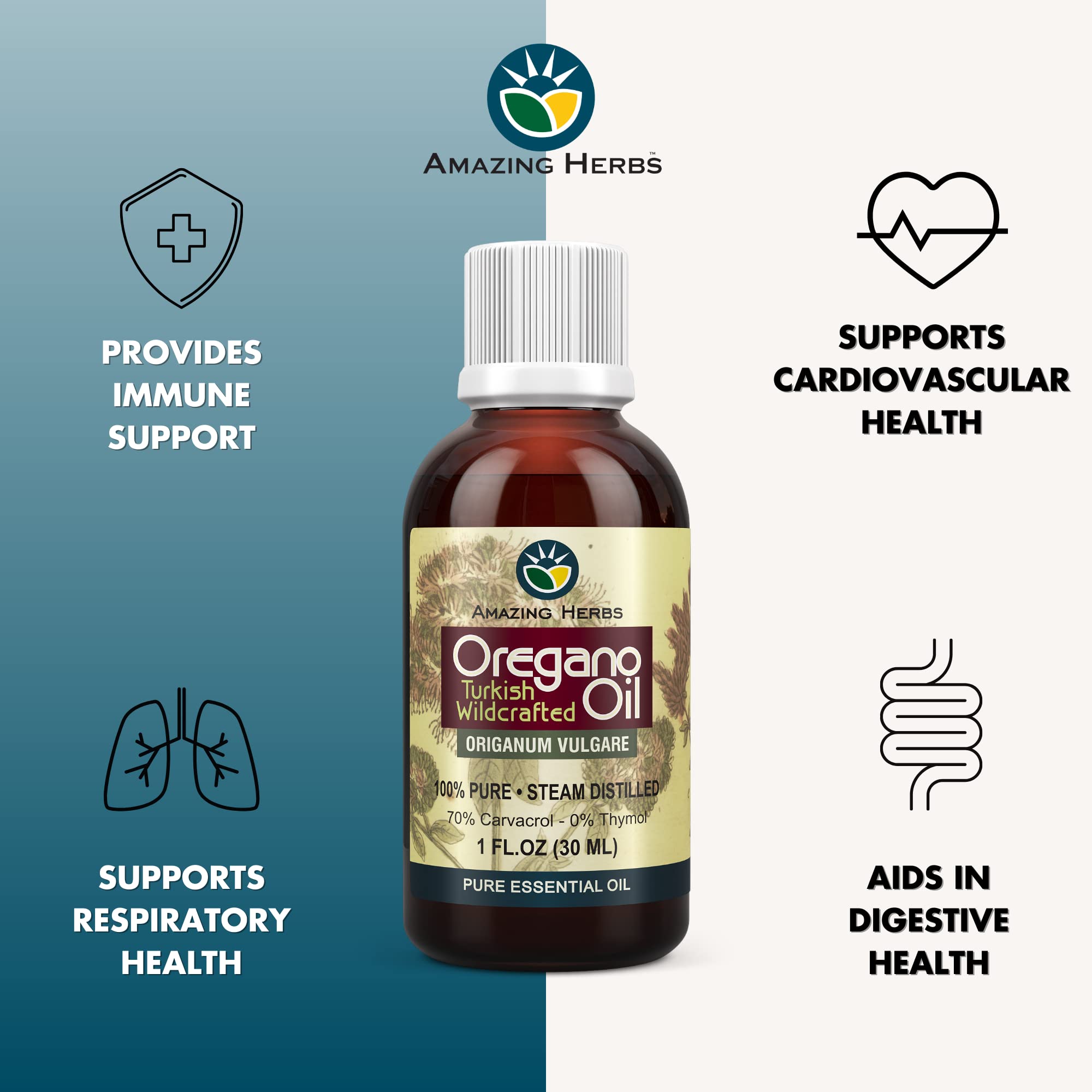 Hojas de orégano de Amazing Herbs para aroma fresco y uso culinario.