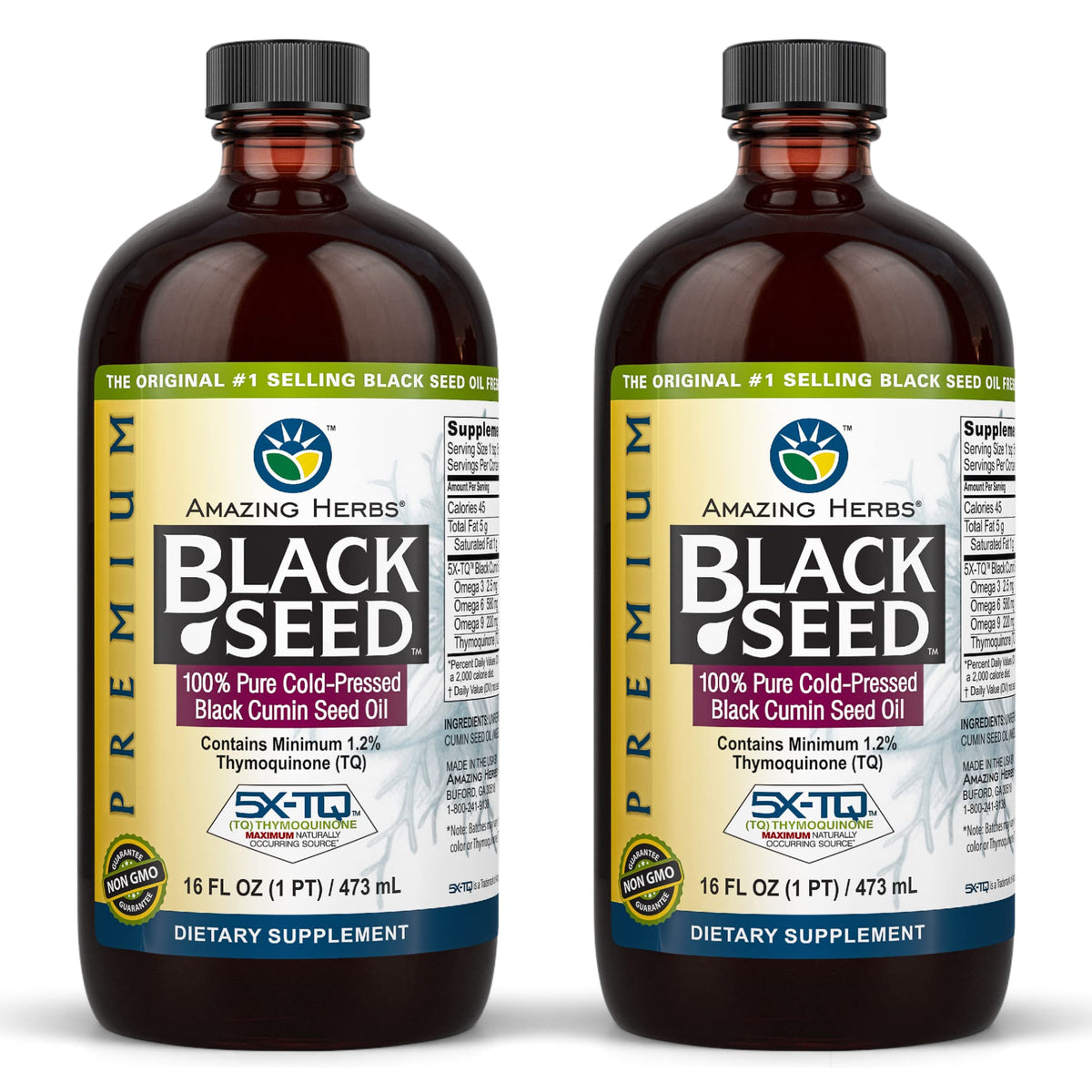 Amazing Herbs Aceite de Semilla Negra: vertido de la botella para uso culinario suave.
