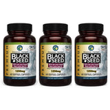 Amazing Herbs cápsulas con aceite de semilla negra 1250 mg, pack 3 para uso diario.