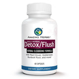 Amazing Herbs Detox/Flush: botella, posible apoyo a la desintoxicación natural diaria.
