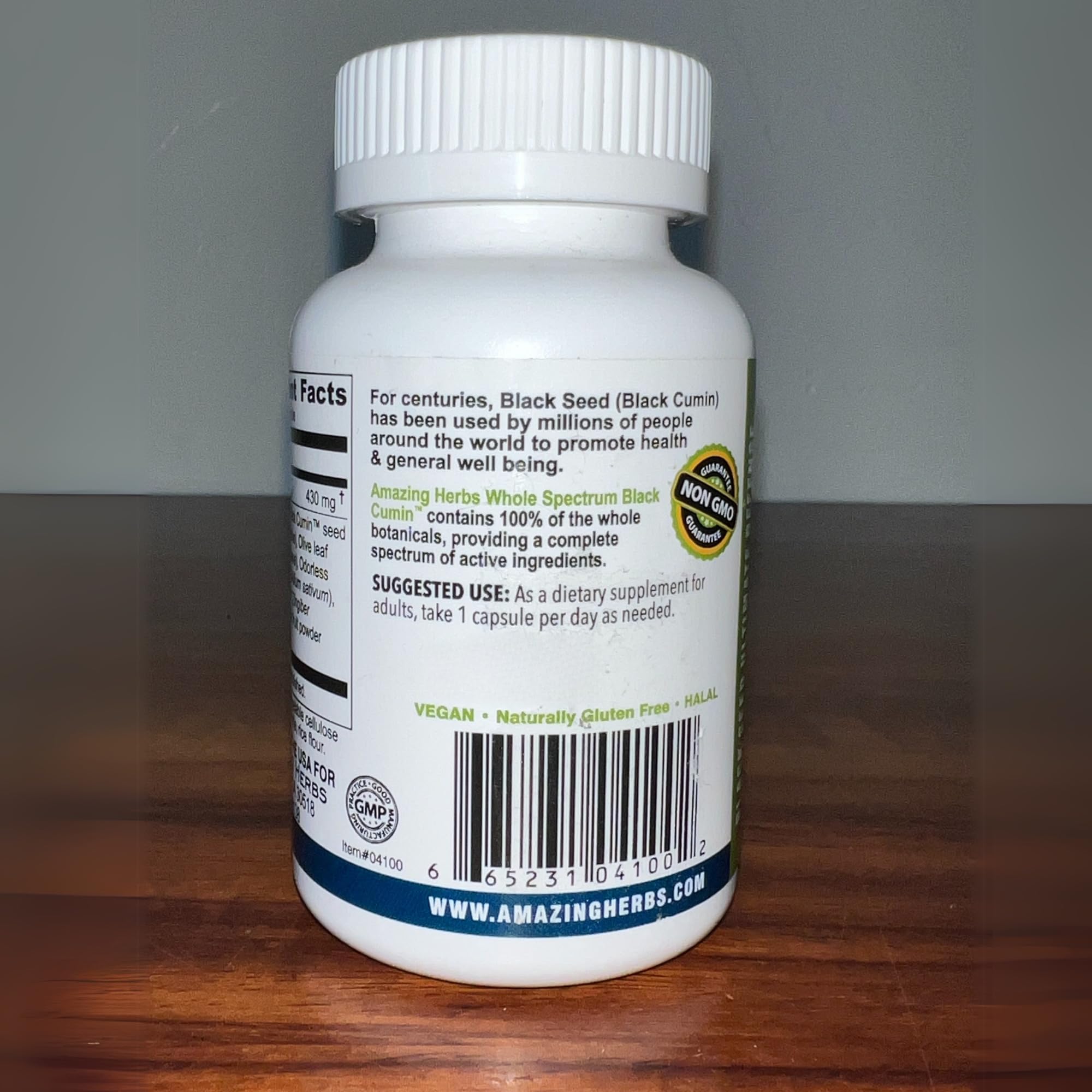 Etiqueta sin gluten y sin organismos modificados en Amazing Herbs