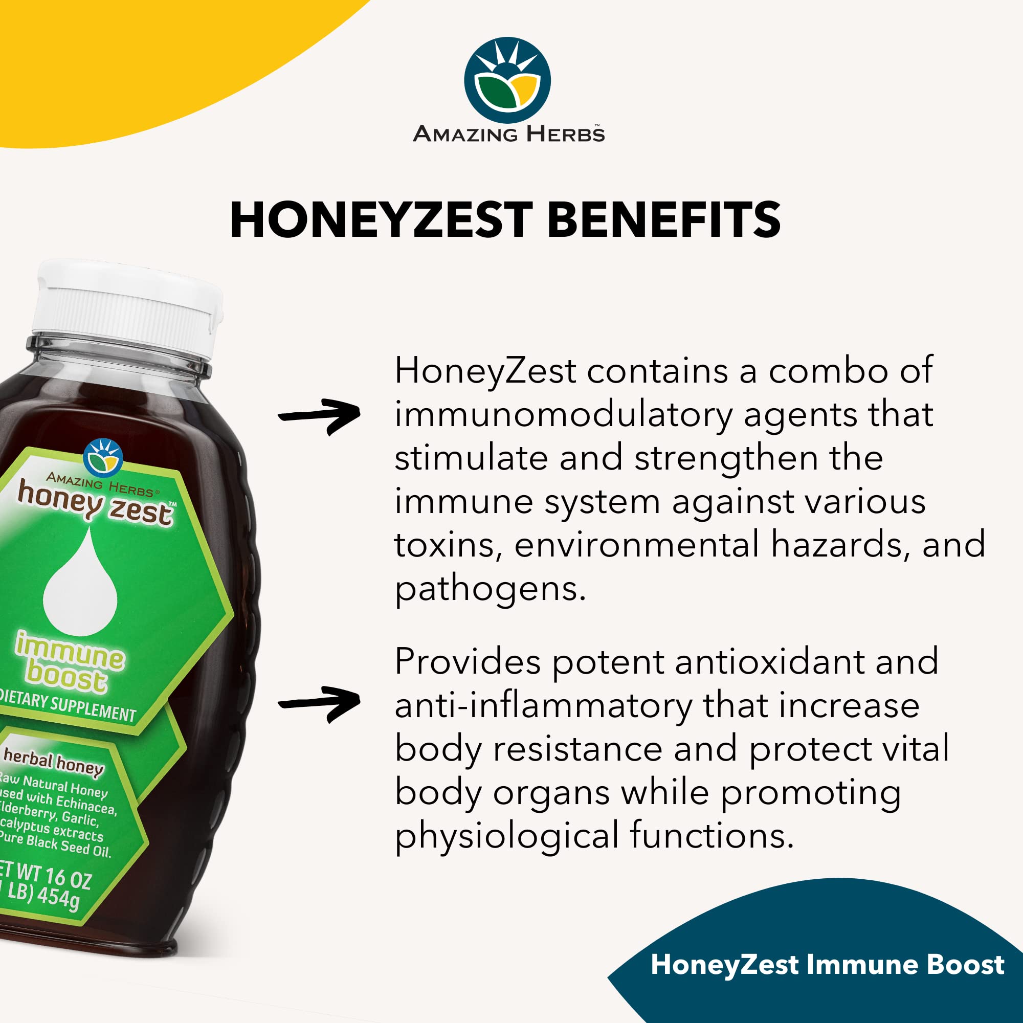 Amazing Herbs HoneyZest antioxidantes potentes para la rutina diaria