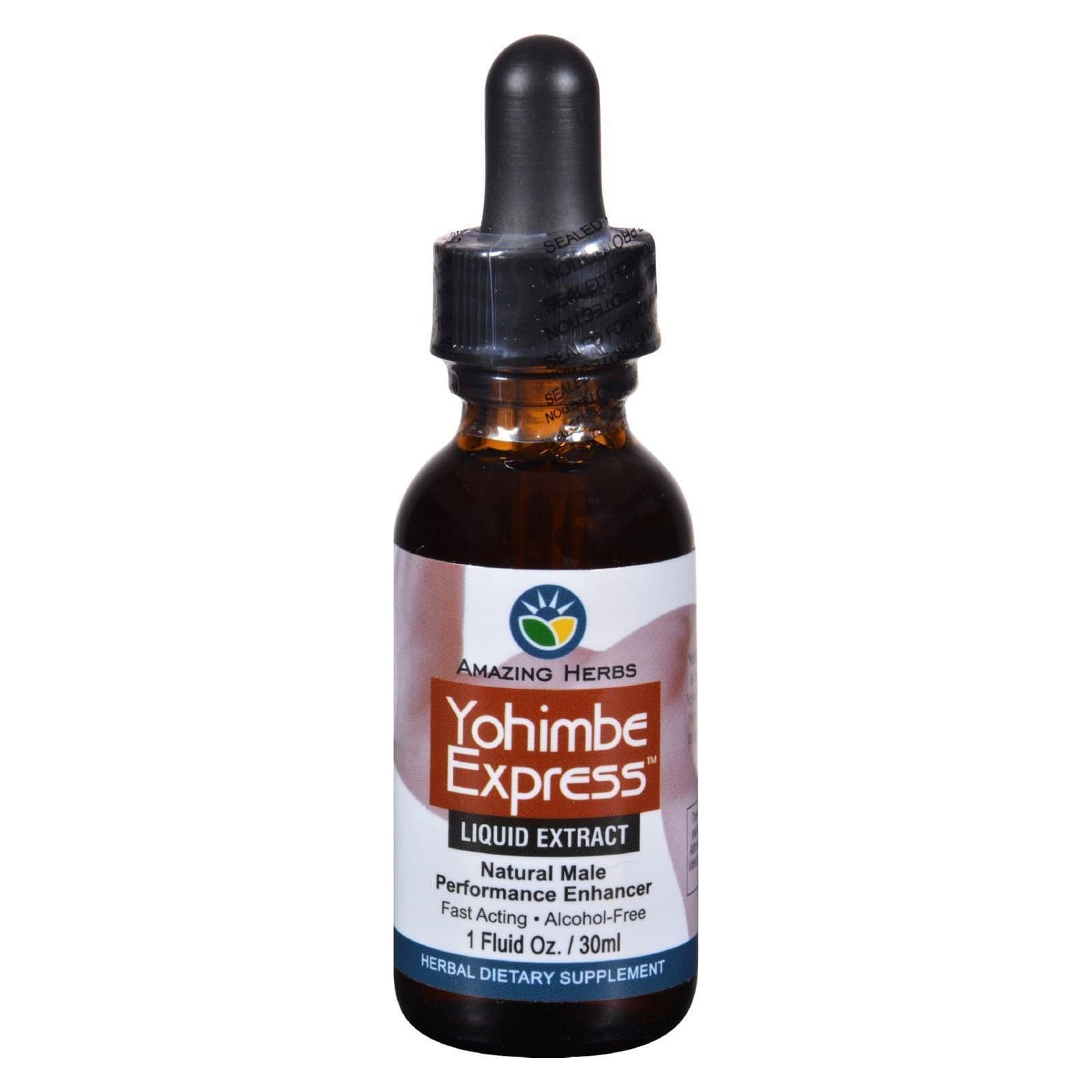 Amazing Herbs Yogimbe Express, botella de extracto sin alcohol, impulso de energía para entrenamientos