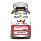 Amazing Nutrition Acetil-L-Carnitina, botella visible, posible apoyo de energía diaria.