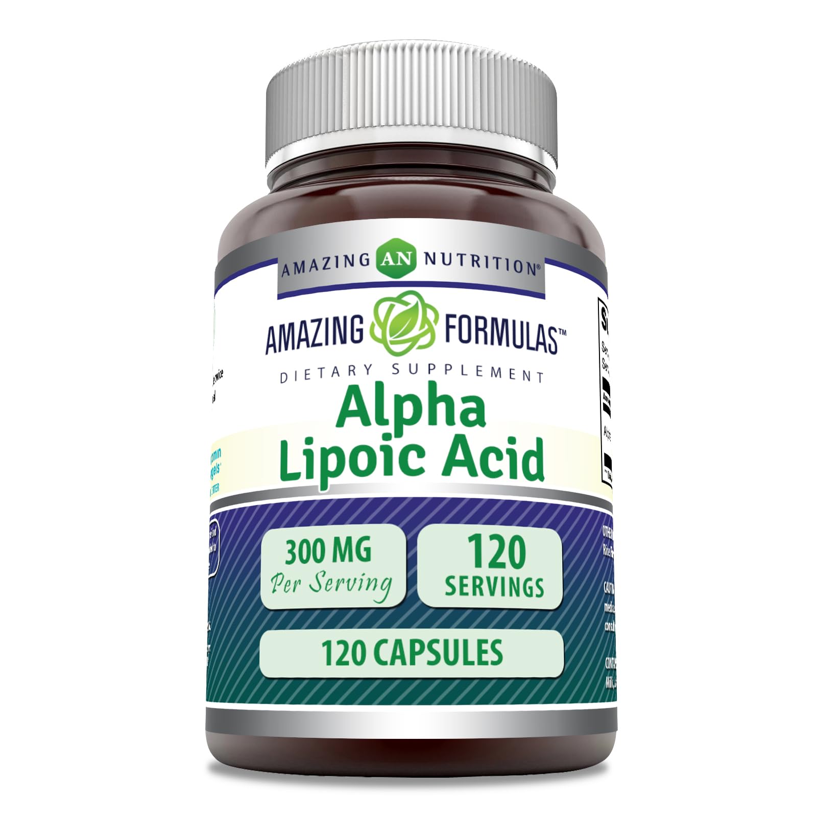 Amazing Nutrition ácido alfa lipóico 300 mg cápsulas, apoyo antioxidante diario