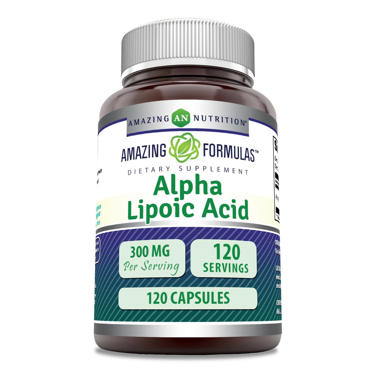 Amazing Nutrition ácido alfa lipóico 300 mg cápsulas, apoyo antioxidante diario