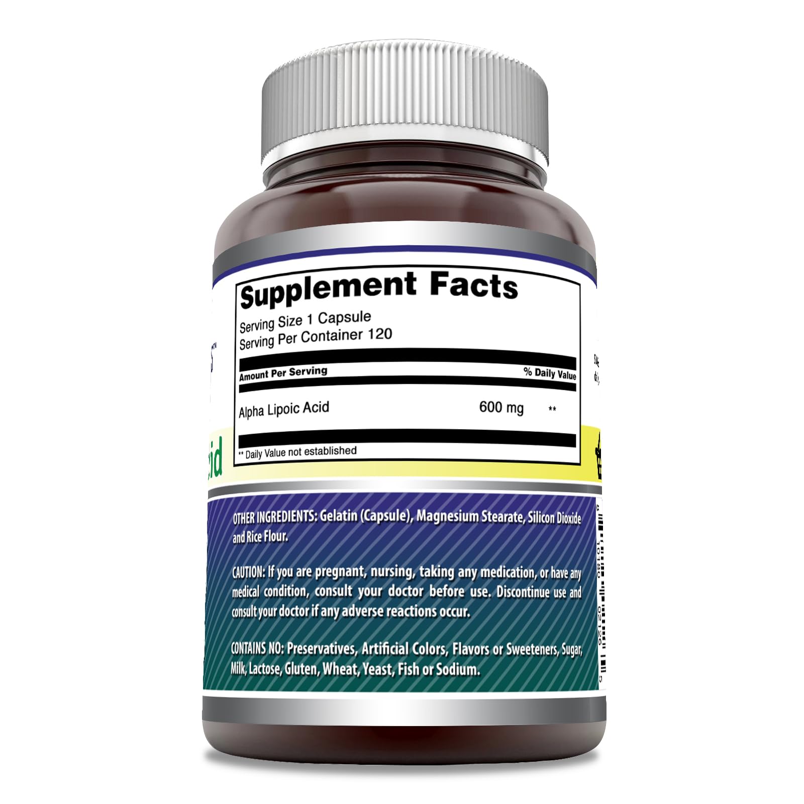 Amazing Nutrition botella con ácido alfa-lipoico 600 mg
