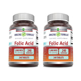 Amazing Nutrition: ácido fólico 1000 mcg en tabletas para apoyo diario de B9