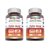 Amazing Nutrition ácido fólico 5000 mcg, tabletas para apoyo diario.