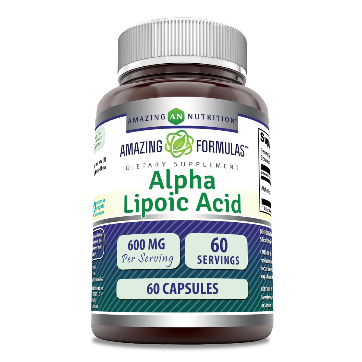 Amazing Nutrition Ácido Alfa Lipoico 600 mg en cápsulas para uso diario.