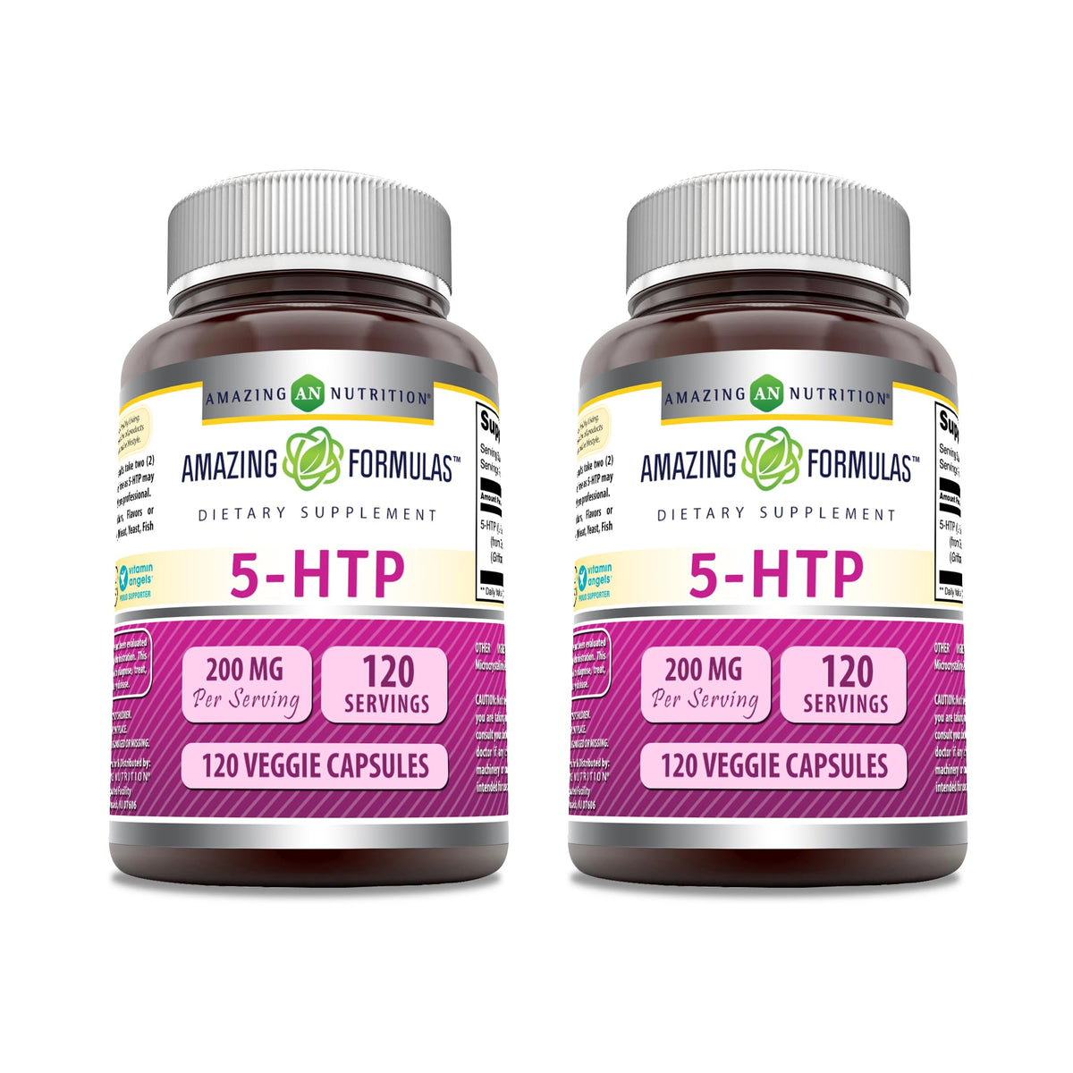 Botella de Amazing Formulas 5HTP para equilibrio diario.