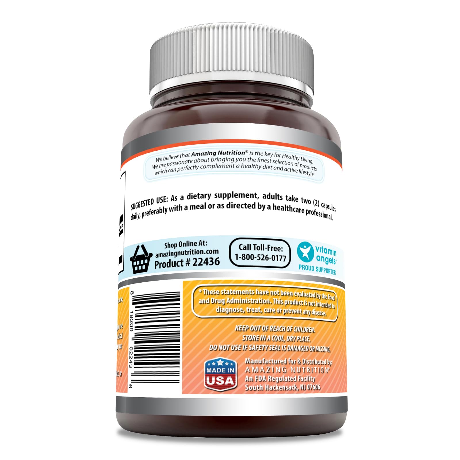 Amazing Nutrition Amazing Formulas Berberina 1000mg cápsulas de cerca para uso diario.