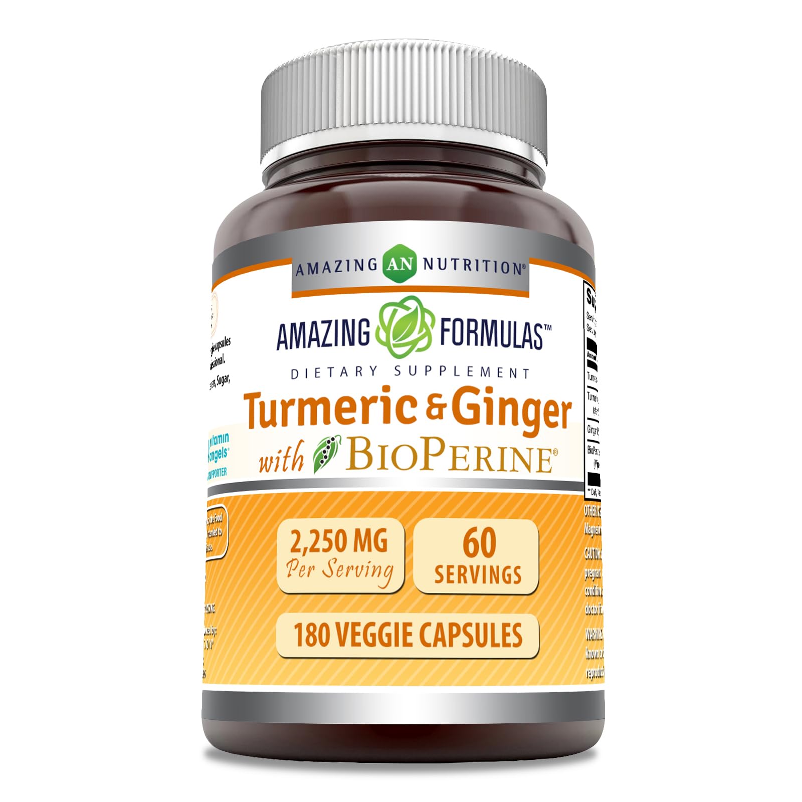 Amazing Nutrition Amazing Formulas curcuma-curcumina-jengibre en bote para uso diario