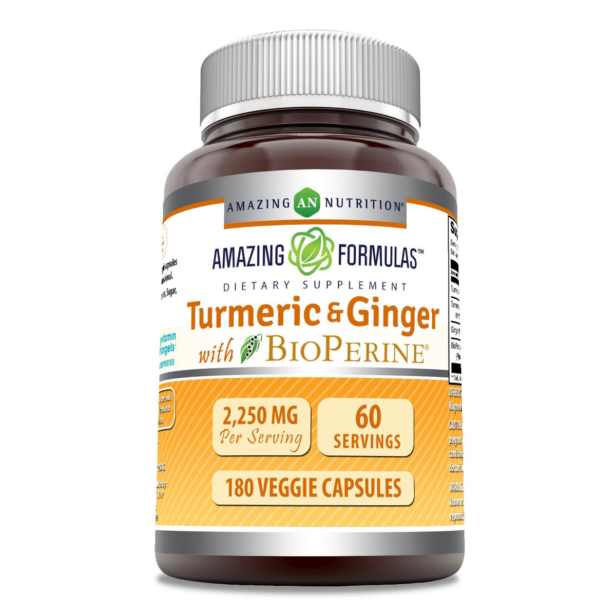 Amazing Nutrition Amazing Formulas curcuma-curcumina-jengibre en bote para uso diario