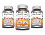 Amazing Formulas Riboflavina 400 mg en botella, uso diario.