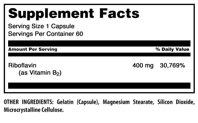 Cápsulas suaves de Amazing Formulas Riboflavina 400 mg, fáciles de tragar.