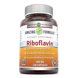 Amazing Nutrition Riboflavina en botella, porción diaria para energía sostenida.