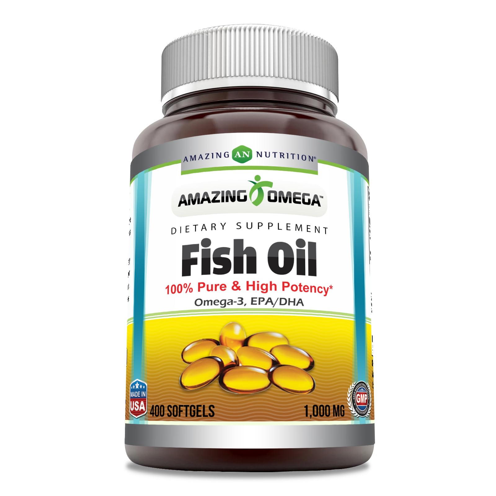 Amazing Nutrition Amazing Omega botella vertido para dosis diaria de omega-3