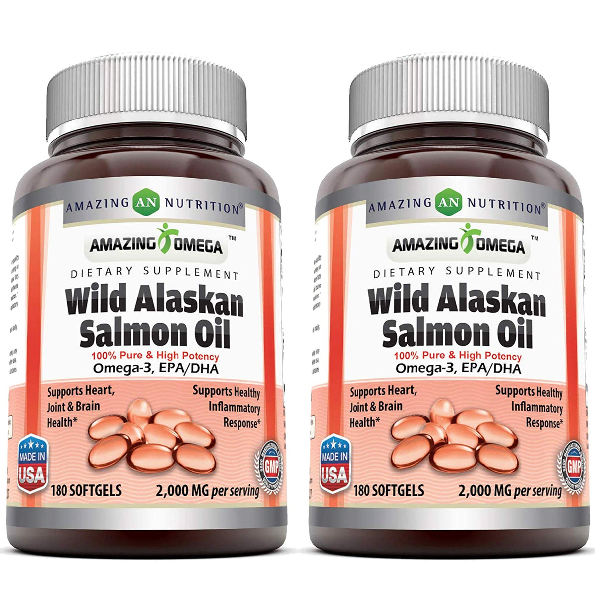 Amazing Nutrition Amazing Omega Salmón - botella para consumo diario de omega 3