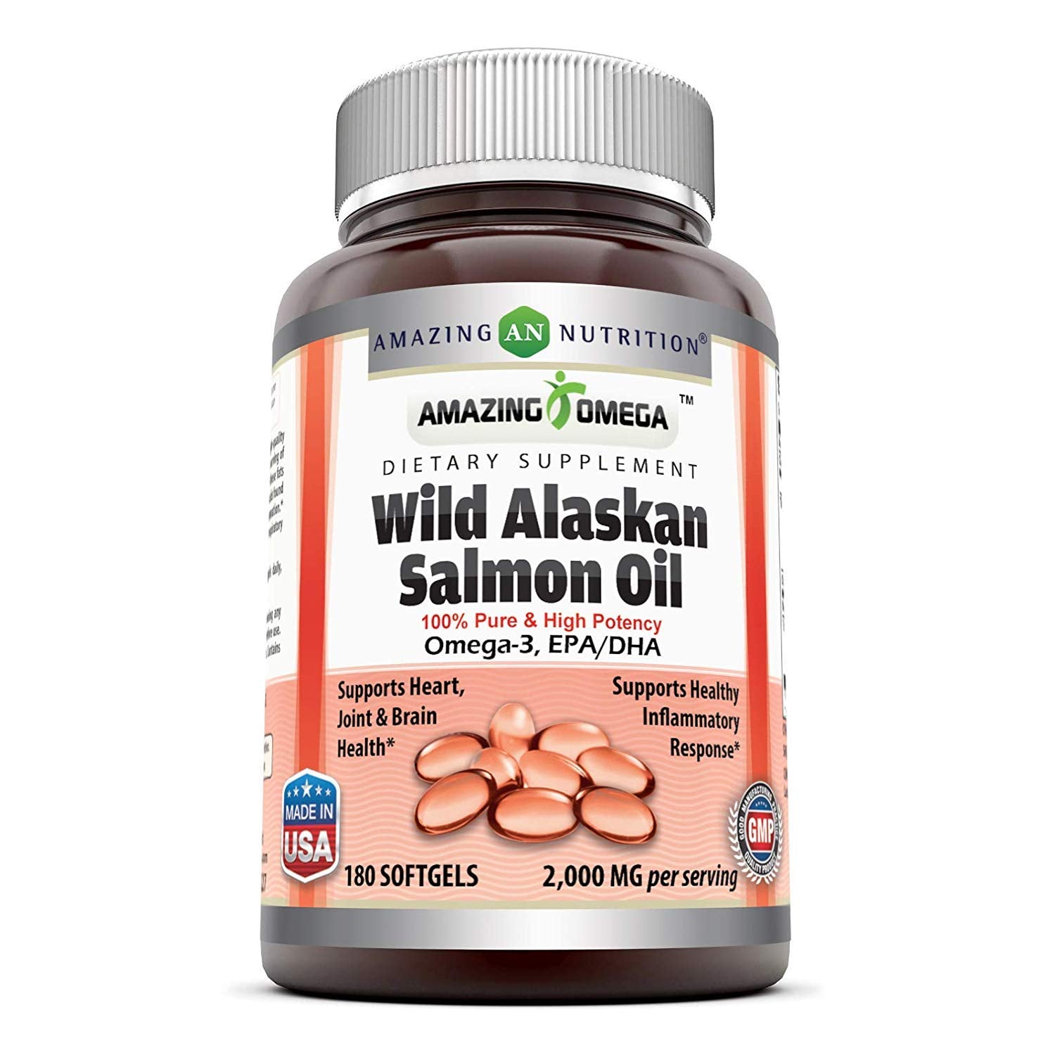 Amazing Nutrition Amazing Omega Salmón - cápsulas fáciles de tomar para apoyo diario