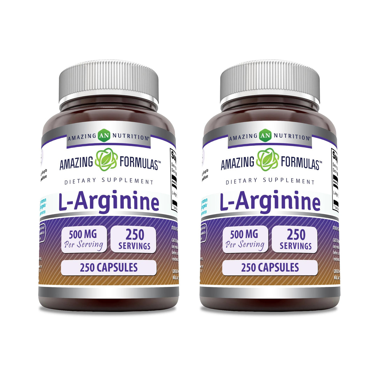 Amazing Nutrition L-Arginina 500 mg en cápsulas para apoyo diario de aminoácidos