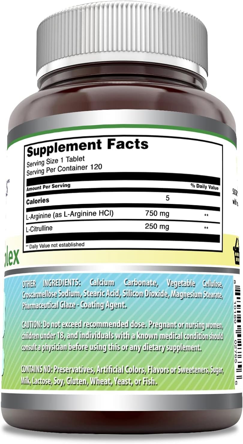 Amazing Nutrition L-Arginina/L-Citrulina 1000 mg, etiqueta legible, podría contribuir a la energía diaria