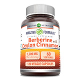 Amazing Nutrition berberina con canela Ceilán, cápsulas para uso diario.