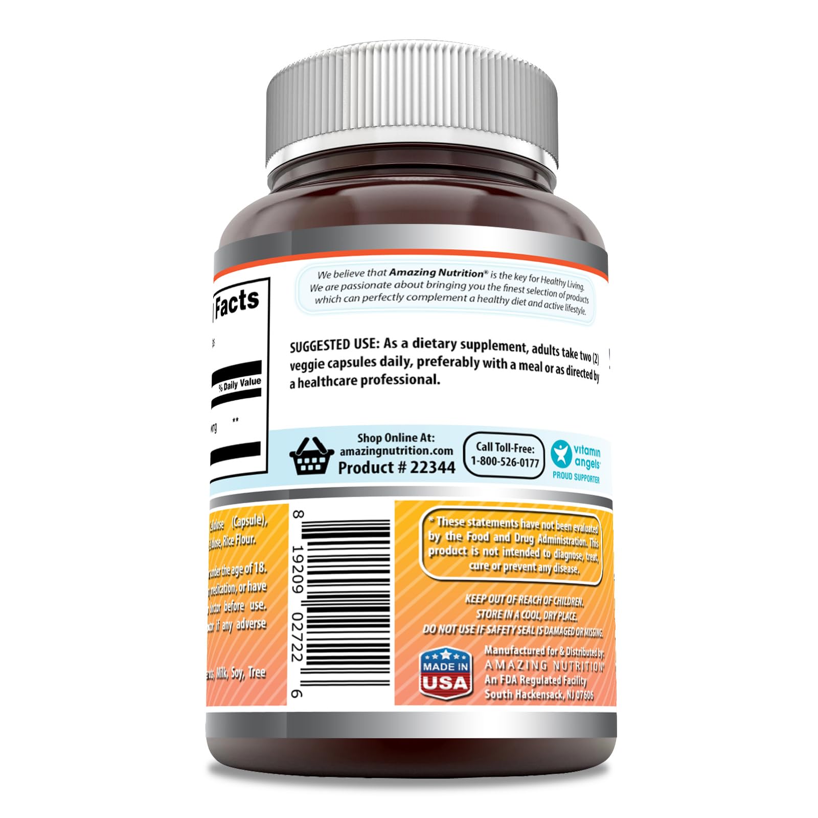 Etiqueta de Amazing Nutrition Berberina sin OGM para opción más consciente.