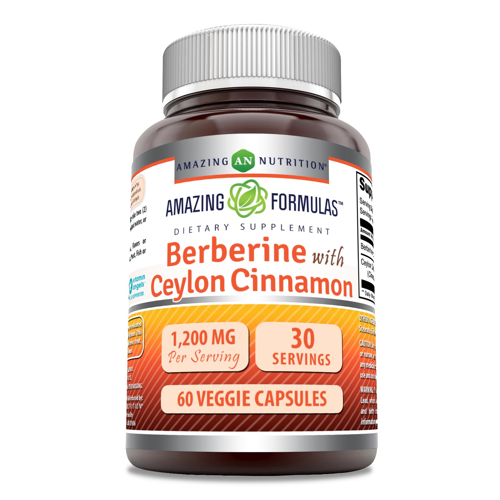 Amazing Nutrition Berberina con canela Ceilán – botella para uso diario de suplementos