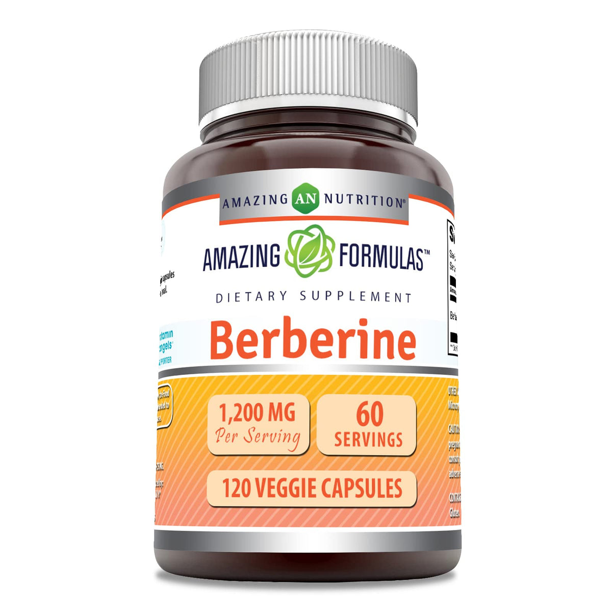 Berberina Amazing Nutrition, frasco con cápsulas veggie para uso diario