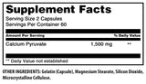 Botella Amazing Nutrition calcio-piruvato fabricada en Estados Unidos, almacenamiento sencillo.
