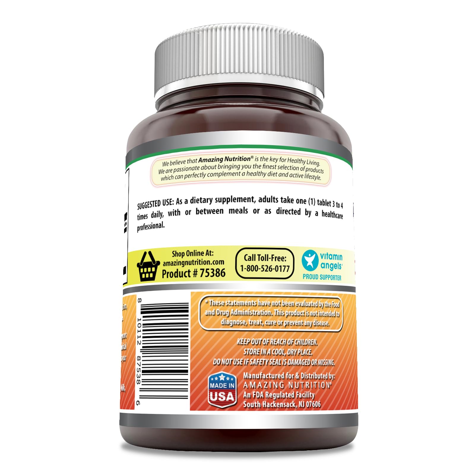 Amazing Nutrition Bromelina 500 mg tabletas en mano, dosis diaria conveniente.