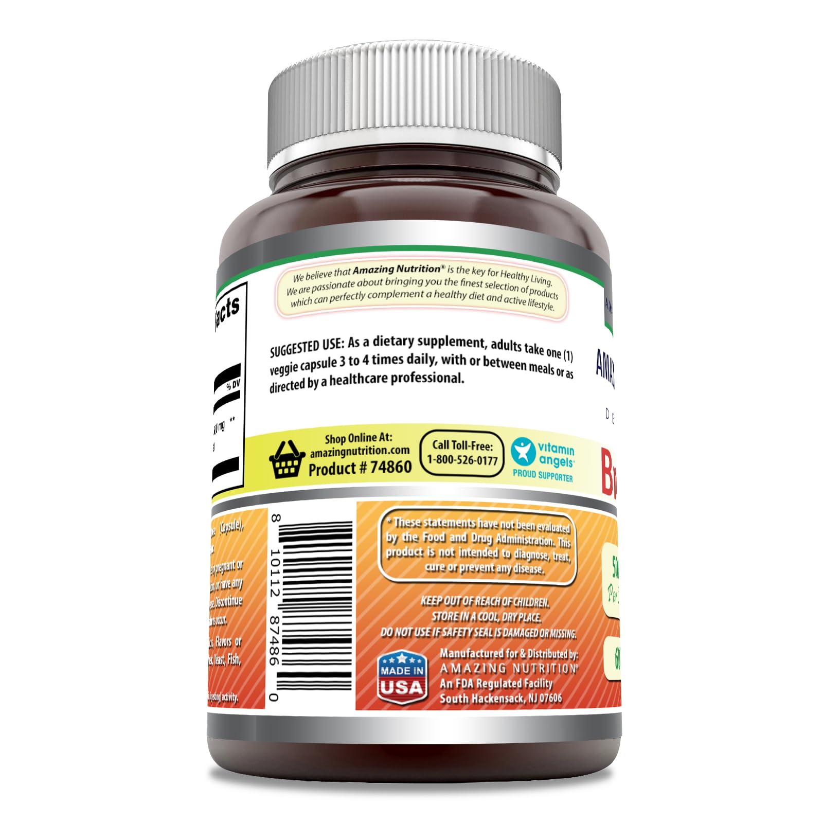 Amazing Formulas Bromelina 500 mg, certificado por terceros, garantía de calidad